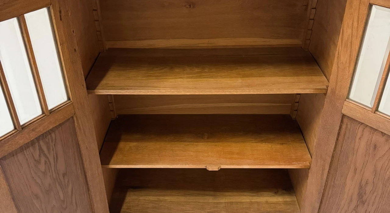 Arts & Crafts Art Nouveau Bookcase with Beveled Glass, 1900s